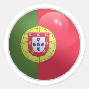 Portugal Glossy Circle Flag Classic Round Sticker