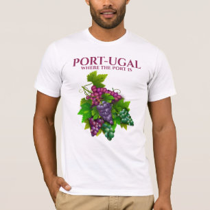 Portugal grape illustration fun where the port is T-Shirt