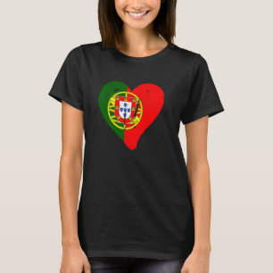 Portugal Heart Portuguese Flag Men Women Kids Grun T-Shirt