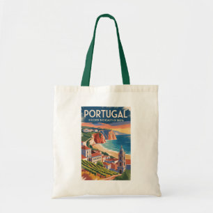 Portugal Iberia Skyline Illustration Travel Art Tote Bag