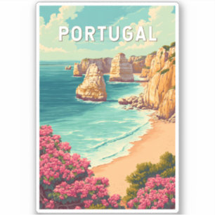 Portugal Illustration Travel Art Vintage