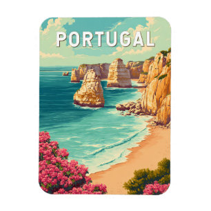 Portugal Illustration Travel Art Vintage Magnet