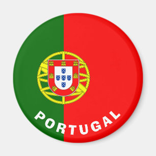 Portugal Inscription Flag Coat of Arms Green Red Magnet