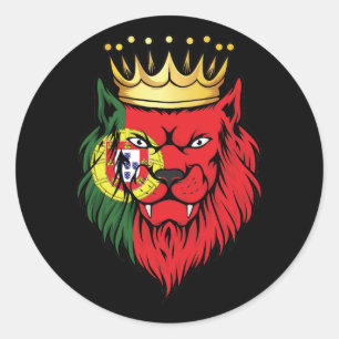 Portugal Lion King Flag Classic Round Sticker