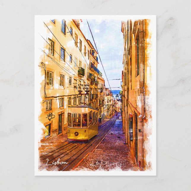 Portugal, Lisbon, Cable Car Postcard (Front)