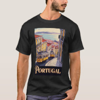 Portugal Lisbon Skyline Illustration Travel Art