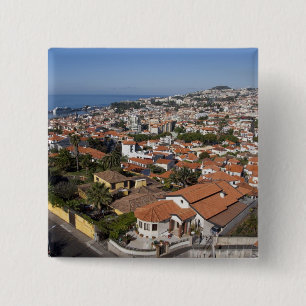 Portugal, Madeira Island, Funchal. Cable car 15 Cm Square Badge