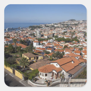 Portugal, Madeira Island, Funchal. Cable car Square Sticker