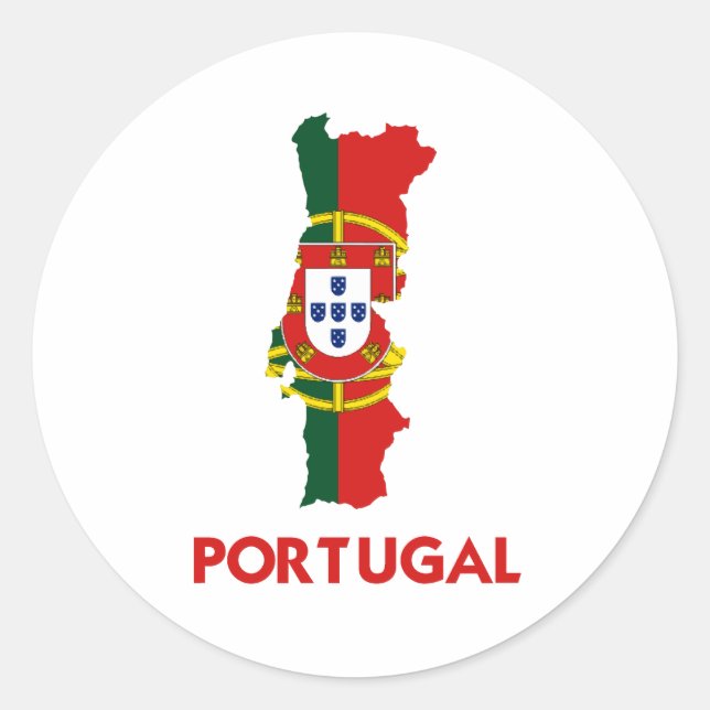 PORTUGAL MAP CLASSIC ROUND STICKER (Front)