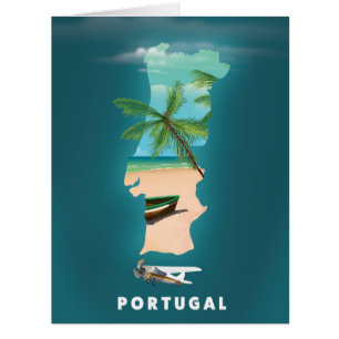 Portugal Map travel poster print.