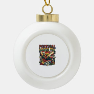Portugal Match Day Skeleton Striker Nations Countr Ceramic Ball Christmas Ornament