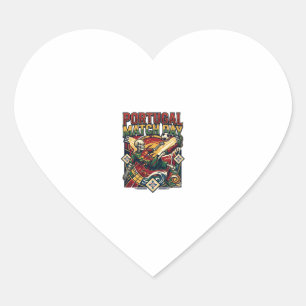 Portugal Match Day Skeleton Striker Nations Countr Heart Sticker