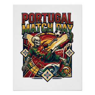 Portugal Match Day Skeleton Striker Nations Countr Poster