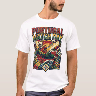 Portugal Match Day Skeleton Striker Nations Countr T-Shirt