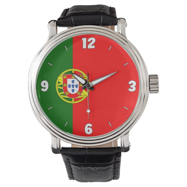 Portugal National Flag Elegant Patriotic Watch (Front)