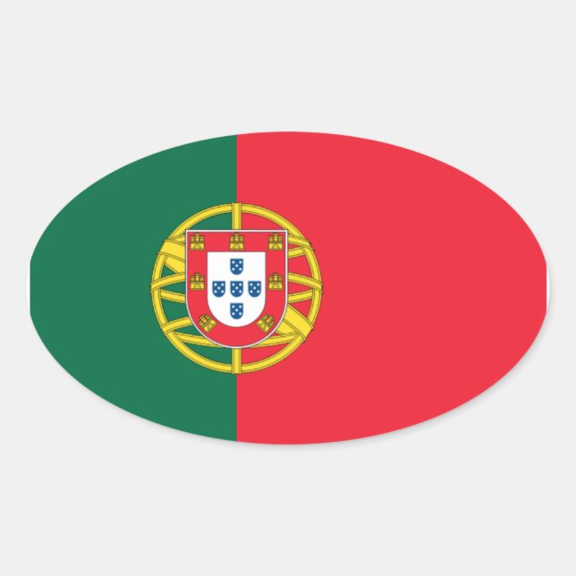 Portugal National Flag Oval Sticker (Front)