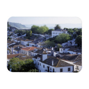 Portugal, Obidos. Elevated view of whitewashed Magnet