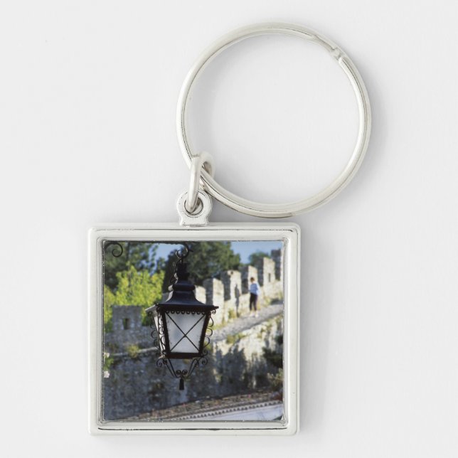 Portugal, Obidos. Iron streetlamp and 14th Key Ring (Front)