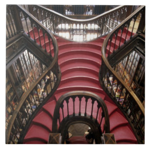 Portugal, Oporto (Porto). Stairs in historic Tile