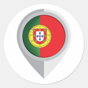 Portugal   Pin Location Flag Classic Round Sticker