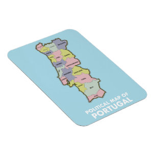 Portugal political map magnet