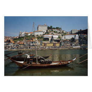 Portugal, Porto, Boat With Wine Barrels
