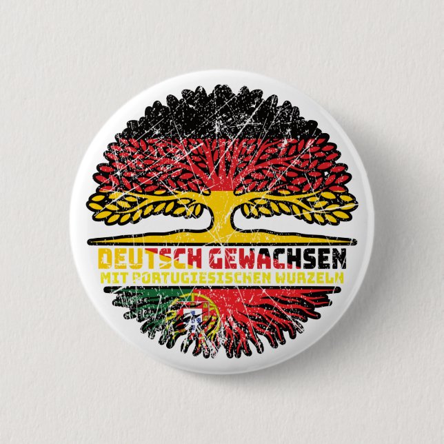 Portugal Portugiesisch Deutsch Deutschland Baum 6 Cm Round Badge (Front)