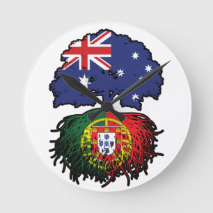 Portugal Portuguese Australian Australia Tree Root Round Clock