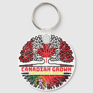 Portugal Portuguese Canadian Canada Tree Roots Key Ring
