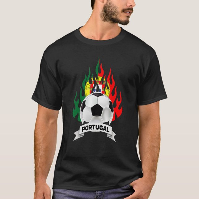 Portugal Portuguese Flag Football Soccer Ball  Pla T-Shirt (Front)
