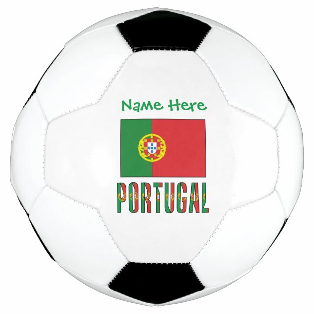 Portugal Portuguese Flag Green Personalisation  Soccer Ball (Front)