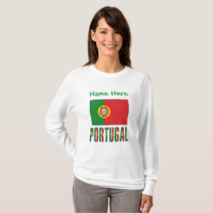 Portugal Portuguese Flag Green Personalisation  T-Shirt