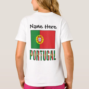 Portugal Portuguese Flag Personalised Name  T-Shirt