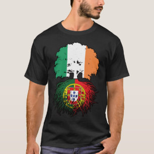 Portugal Portuguese Irish Ireland Tree Roots Flag T-Shirt