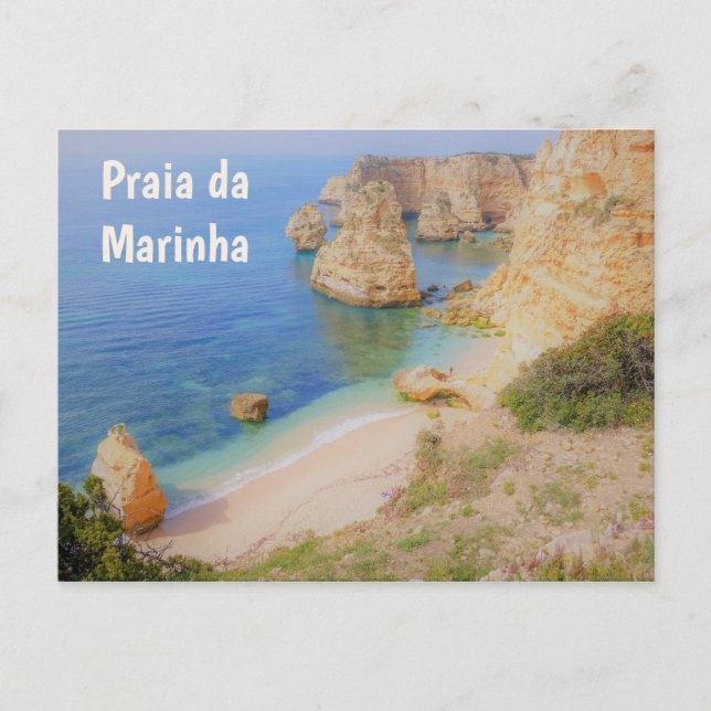 Portugal Praia da Marinha Beach in the Algarve Postcard (Front)