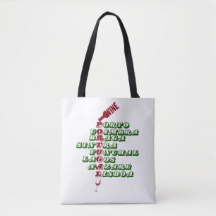Portugal Red Wine Cities in Portugal Tote Bag