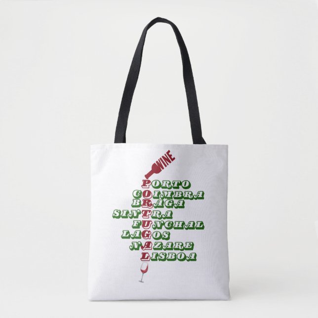 Portugal Red Wine Cities in Portugal Tote Bag (Front)