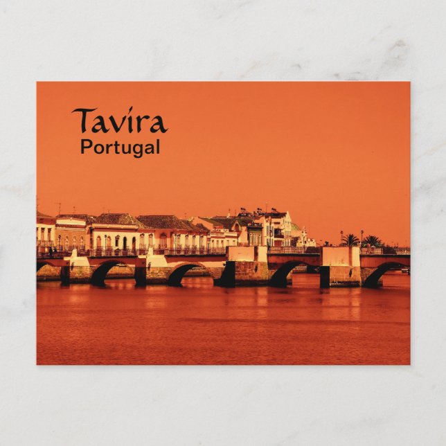 Portugal Roman Bridge in Tavira Postcard (Front)