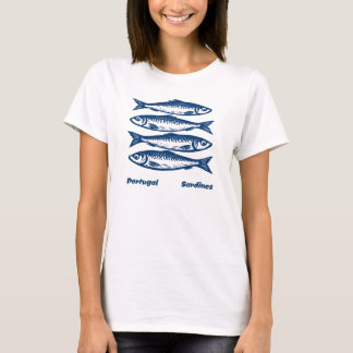 Portugal Sardines – Vintage Woodblock Fish art T-Shirt