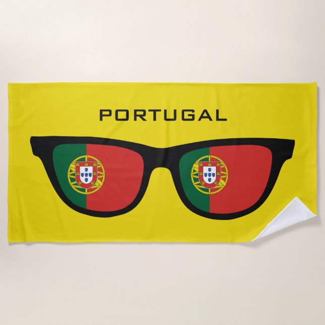 PORTUGAL Shades custom text beach towel (Front)