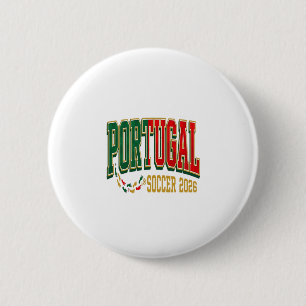 Portugal Soccer 2026 Soccer Bold Country Typograph 6 Cm Round Badge