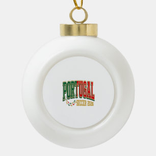 Portugal Soccer 2026 Soccer Bold Country Typograph Ceramic Ball Christmas Ornament