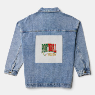 Portugal Soccer 2026 Soccer Bold Country Typograph Denim Jacket