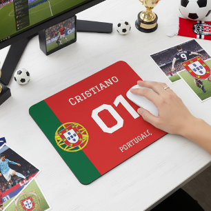 Portugal Soccer Legend Custom Name Desk Mat  Mouse Pad