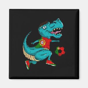 Portugal Soccer T-rex Dino Portuguese Flag Portugu Magnet