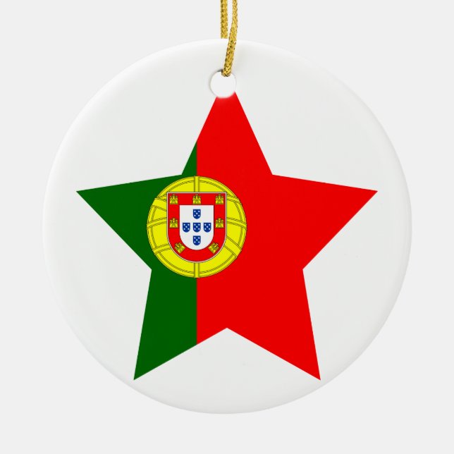 Portugal Star Ceramic Tree Decoration (Front)