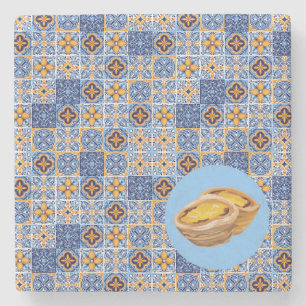 Portugal Tiles and Pastries Stone Coaster