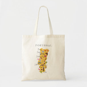 Portugal travel map tote bag
