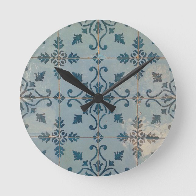 Portugal Vintage Mosaics Round Clock (Front)