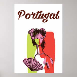 Portugal vintage style vacation poster